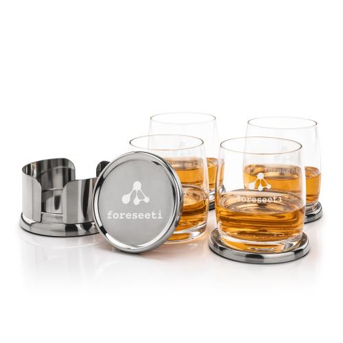 Corporate Gifts - Barware - Gift Sets - Baldoni Coasters & Valemount On-the-Rocks Set