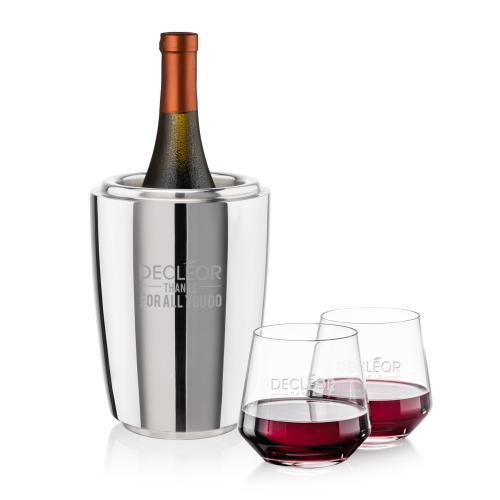 Corporate Gifts - Barware - Gift Sets - Pescara Wine Cooler & Tucson Stemless Wine Set