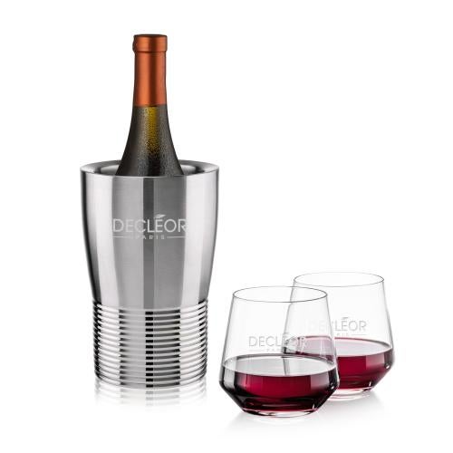Corporate Gifts - Barware - Gift Sets - Genoa Wine Cooler & Tucson Stemless Wine Set