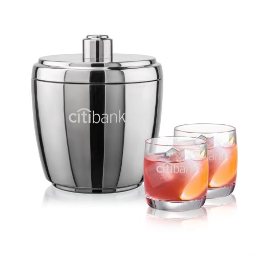 Corporate Gifts - Barware - Gift Sets - Pescara Ice Bucket & Ritz On-the-Rocks Set