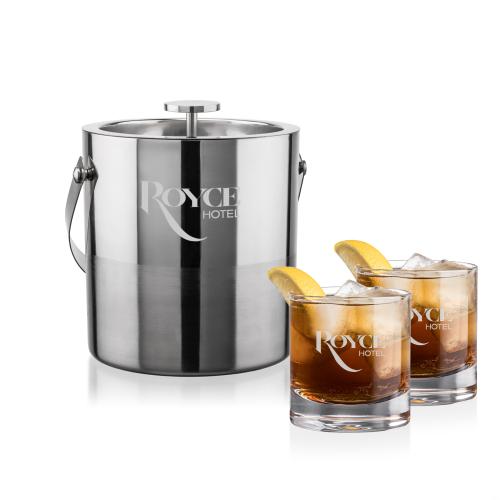 Corporate Gifts - Barware - Gift Sets - Catania Ice Bucket & Wakefield On-the-Rocks Set