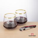 Swiss Force&reg; Opener & Tucson Gold Rim Stemless Wine