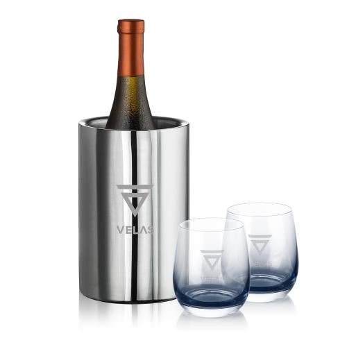 Corporate Gifts - Barware - Wine Glasses - Jacobs Wine Cooler & Soudan Smoke Stemless Wine