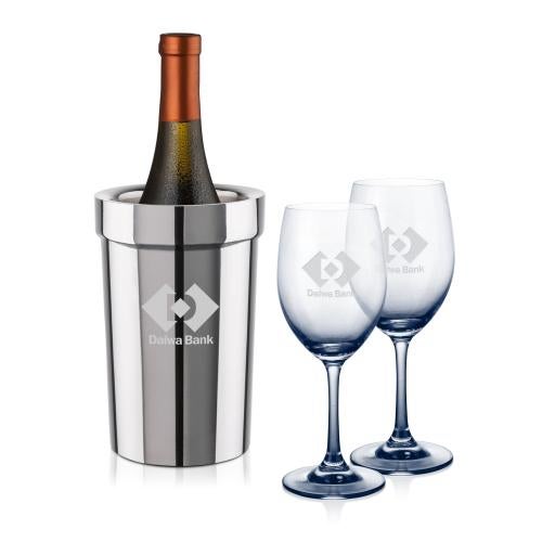 Corporate Gifts - Barware - Wine Glasses - Milano Wine Cooler & Soudan Smoke Wine