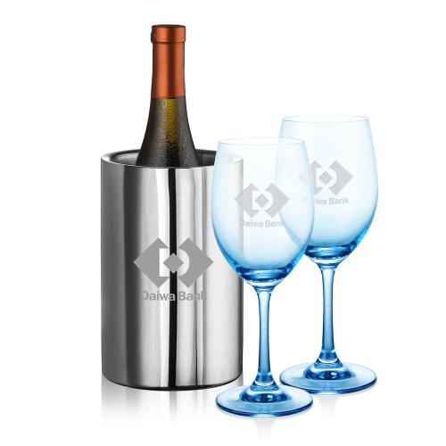 Corporate Gifts - Barware - Wine Glasses - Jacobs Wine Cooler & Soudan Blue Wine