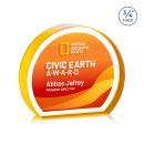 Maren Hemisphere Full Color Double Sided Gold Circle Crystal Award