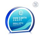 Maren Hemisphere Full Color Double Sided Blue Circle Crystal Award