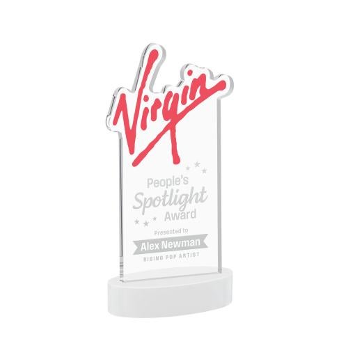 Awards and Trophies - Crystal Awards - EdgeCraft Rectangle on Alberton - White (via Air)