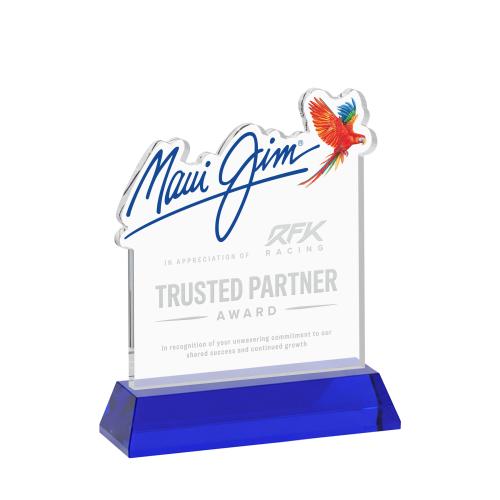Awards and Trophies - Crystal Awards - EdgeCraft Square on Hartford - Blue (via Air)