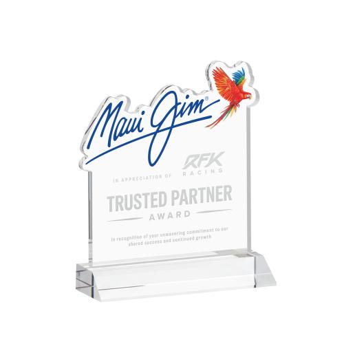 Awards and Trophies - Crystal Awards - EdgeCraft Square on Mitered - Clear (via Air)