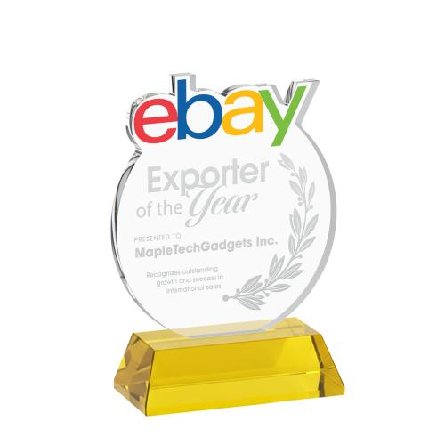Awards and Trophies - Crystal Awards - EdgeCraft Round on Hartford - Gold (via Air)