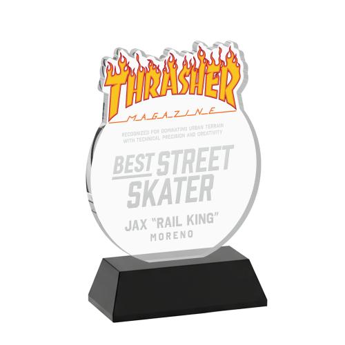 Awards and Trophies - Crystal Awards - EdgeCraft Round on Hartford - Black (via Air)