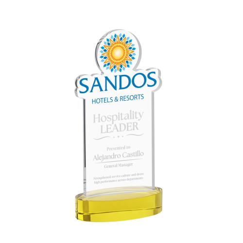 Awards and Trophies - Crystal Awards - EdgeCraft Rectangle on Alberton - Gold (via Ocean)