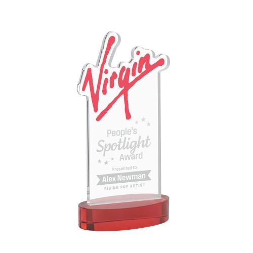 Awards and Trophies - Crystal Awards - EdgeCraft Rectangle on Alberton - Red (via Ocean)