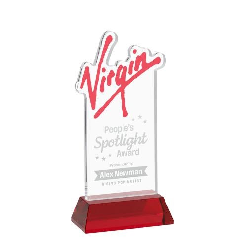 Awards and Trophies - Crystal Awards - EdgeCraft Rectangle on Hartford - Red (via Ocean)