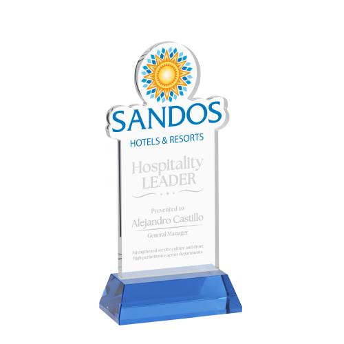 Awards and Trophies - Crystal Awards - EdgeCraft Rectangle on Hartford - Sky Blue (via Ocean)