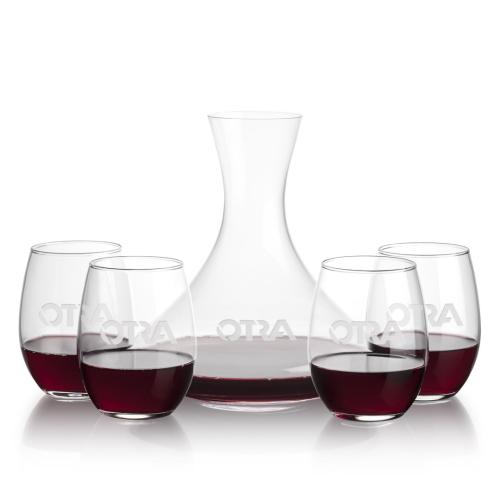 Corporate Gifts - Barware - Carafes - Senderwood Carafe & Stanford Stemless Wine