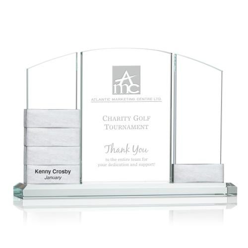 Awards and Trophies - Crystal Awards - Lavery Add-a-Block Silver Peaks Crystal Award