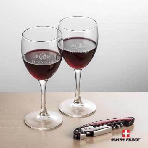 Corporate Gifts - Barware - Gift Sets - Swiss Force&reg; Opener & Carberry Wine