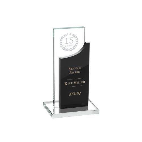 Awards and Trophies - Crystal Awards - Maranella Black  Rectangle Crystal Award
