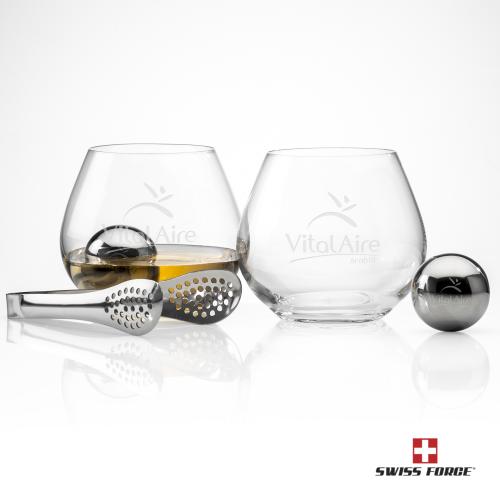 Corporate Gifts - Barware - Gift Sets - Swiss Force&reg; S/S Balls & 2 Blairgowrie Taster
