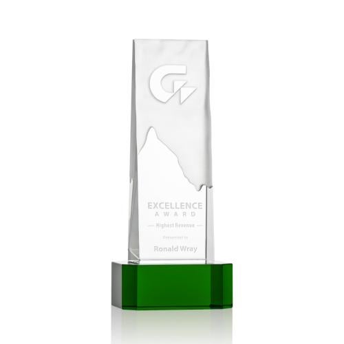 Awards and Trophies - Crystal Awards - Rushmore Green on Base Towers Crystal Award