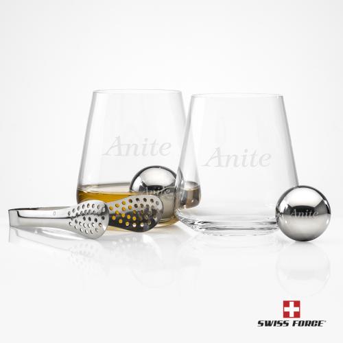 Corporate Gifts - Barware - Gift Sets - Swiss Force&reg; S/S Balls & 2 Breckland DOF