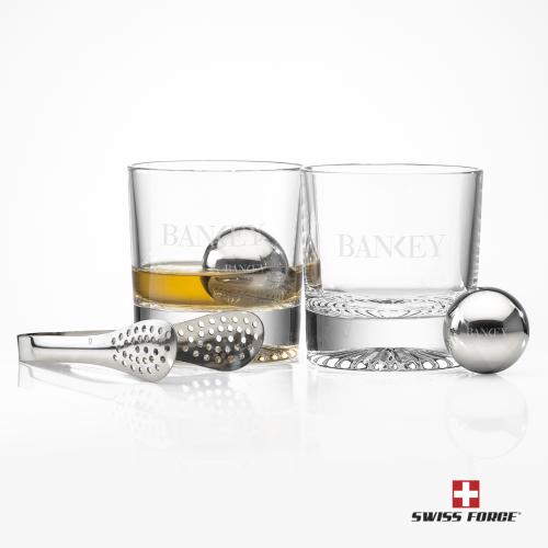 Corporate Gifts - Barware - Gift Sets - Swiss Force&reg; S/S Balls & 2 Romford OTR