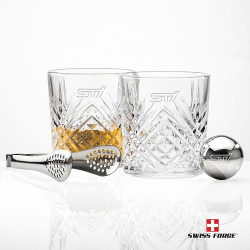 Corporate Gifts - Barware - Gift Sets - Swiss Force&reg; S/S Balls & 2 Milford OTR