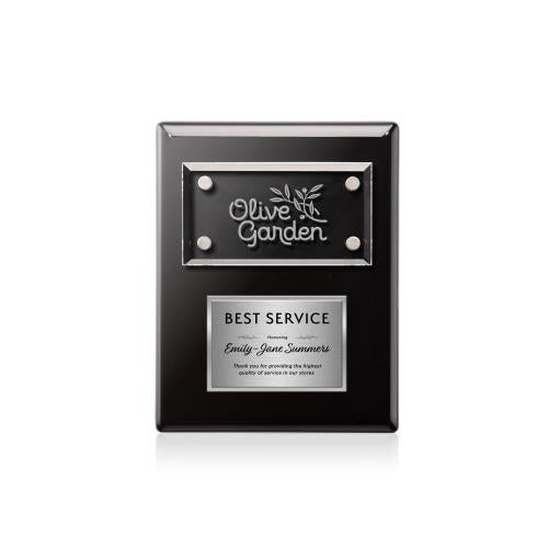 Awards and Trophies - Plaque Awards - Gossamer Plaque - Black/Silver