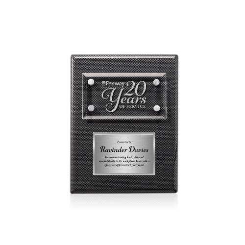 Awards and Trophies - Plaque Awards - Gossamer Plaque - Carbon Fibre/Silver