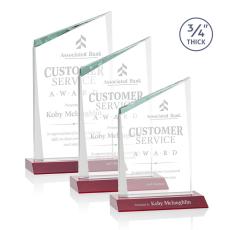 Scarsdale Red Peaks Crystal Award - Colored Crystal Awards