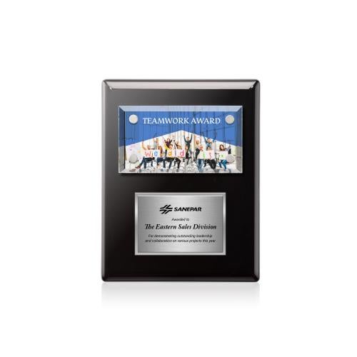 Awards and Trophies - Plaque Awards - Gossamer Full Color Plaque - Black/Silver