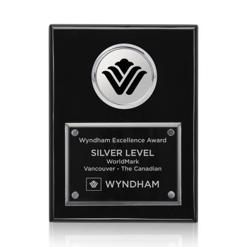 Awards and Trophies - Plaque Awards - Jansenn Plaque - Black/Chrome