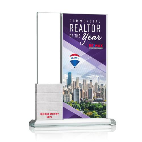 Awards and Trophies - Crystal Awards - Jovita Add-a-Block Full Color Silver Rectangle Crystal Award