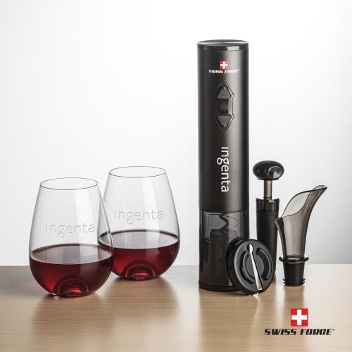 Corporate Gifts - Barware - Gift Sets - Swiss Force&reg; Opener Set & Edderton Stemless Wine