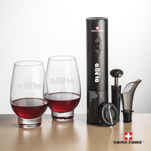 Corporate Gifts - Barware - Gift Sets - Swiss Force&reg; Opener Set & Glenarden Stemless Wine