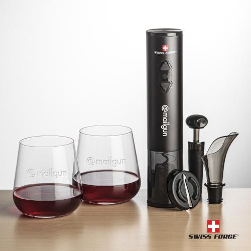 Corporate Gifts - Barware - Gift Sets - Swiss Force&reg; Opener Set & Howden Stemless Wine