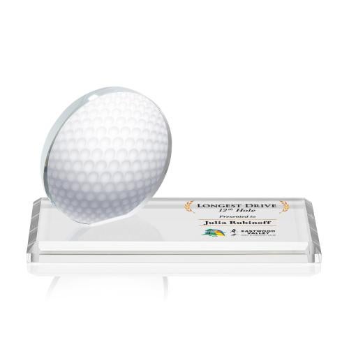Awards and Trophies - Crystal Awards - Northam Full Color Golf Circle Wood Award