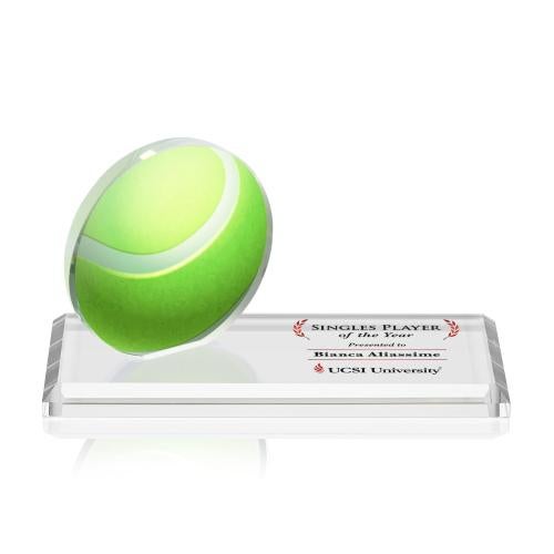 Awards and Trophies - Crystal Awards - Northam Full Color Tennis Circle Wood Award
