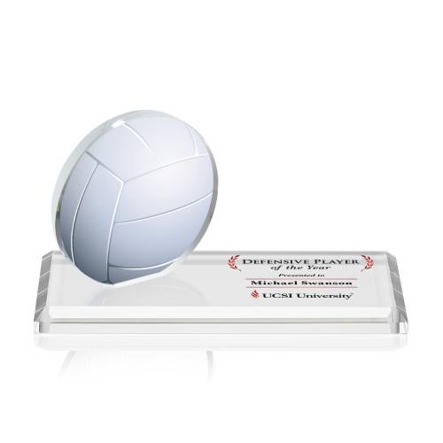 Awards and Trophies - Crystal Awards - Northam Full Color Volleyball Circle Wood Award