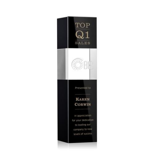 Awards and Trophies - Crystal Awards - Araceli Tower Black  Towers Crystal Award