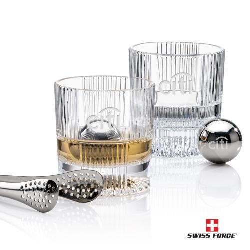Corporate Gifts - Barware - Gift Sets - Swiss Force&reg; S/S Balls & 2 Blackwell OTR