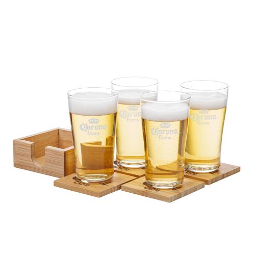 Corporate Gifts - Barware - Gift Sets - Bamboo Coaster Gift Set - Caldecott