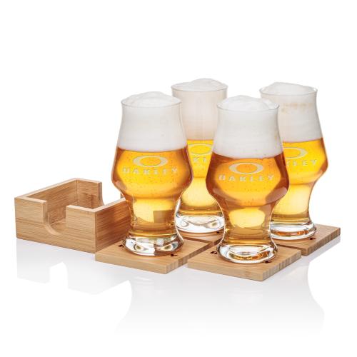 Corporate Gifts - Barware - Gift Sets - Bamboo Coaster Gift Set - Hanover