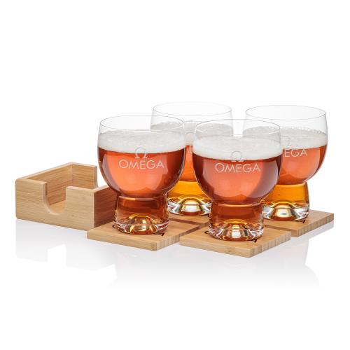 Corporate Gifts - Barware - Gift Sets - Bamboo Coaster Gift Set - Dortmund