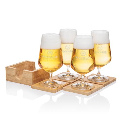 Corporate Gifts - Barware - Gift Sets - Bamboo Coaster Gift Set - Breckland