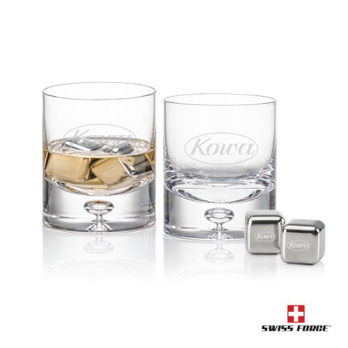 Corporate Gifts - Barware - Gift Sets - Swiss Force&reg; S/S Ice Cubes & 2 Montana OTR