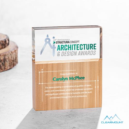 Awards and Trophies - Acrylic Awards - Arbuste Full Color Rectangle Wood Award