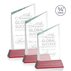 Scarsdale Red on Newhaven Peaks Crystal Award - Colored Crystal Awards